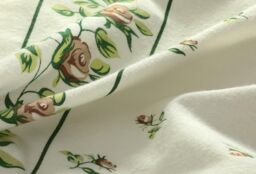 HomeSpace Direct Rosebud Brushed Cotton Flannelette Sheet Set in Cream - Size: Single - thumbnail 5