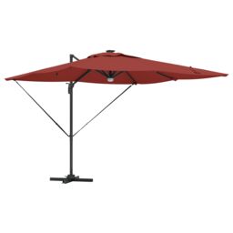 Berkfield Home Cantilever Roma Parasol with LEDs Terracotta 286x285x270 cm Aluminium - Size: 286 x 285 x 270 cm - thumbnail 2