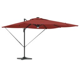 Berkfield Home Cantilever Roma Parasol with LEDs Terracotta 286x285x270 cm Aluminium - Size: 286 x 285 x 270 cm - thumbnail 3