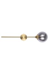 Living and Home Modern Smoke Glass Globe Wall Sconce in Metallic Gold - thumbnail 3