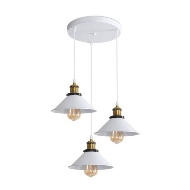 COMELY Industrial Pendant Lamp, 3 in 1 Vintage Edison Style Pendant Light in White - image 1