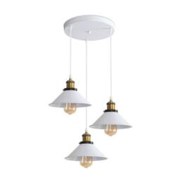 COMELY Industrial Pendant Lamp, 3 in 1 Vintage Edison Style Pendant Light in White