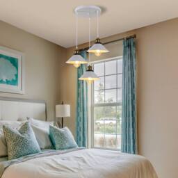 COMELY Industrial Pendant Lamp, 3 in 1 Vintage Edison Style Pendant Light in White - thumbnail 2