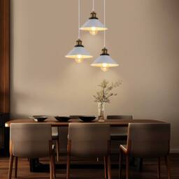 COMELY Industrial Pendant Lamp, 3 in 1 Vintage Edison Style Pendant Light in White - thumbnail 4