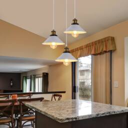 COMELY Industrial Pendant Lamp, 3 in 1 Vintage Edison Style Pendant Light in White - thumbnail 5