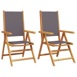Berkfield Home Garden Chairs 2 pcs Anthracite Solid Wood Acacia & Fabric