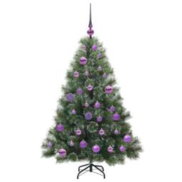 Berkfield Home Artificial Christmas Tree with 150 LEDs Green 120 cm PE & PVC - thumbnail 4