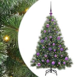 Berkfield Home Artificial Christmas Tree with 150 LEDs Green 120 cm PE & PVC - thumbnail 2