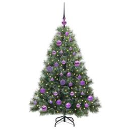 Berkfield Home Artificial Christmas Tree with 150 LEDs Green 120 cm PE & PVC - thumbnail 3
