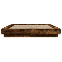 Berkfield Home Bed Frame with LED Lights without Mattress Smoked Oak 120x190cm in Brown - Size: 120x190 cm - thumbnail 5