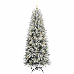 Berkfield Home Artificial Christmas Tree with 300 LEDs White 78 x 78 x 210 cm - thumbnail 3