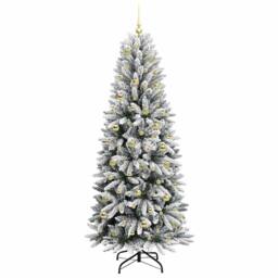 Berkfield Home Artificial Christmas Tree with 300 LEDs White 78 x 78 x 210 cm - thumbnail 4