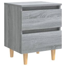 Berkfield Home Bed Cabinets with Solid Wood Legs 2 pcs Grey Sonoma 40x35x50 cm - Size: 40 x 35 x 50 cm - thumbnail 4