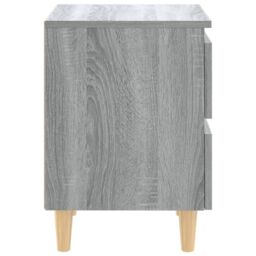 Berkfield Home Bed Cabinets with Solid Wood Legs 2 pcs Grey Sonoma 40x35x50 cm - Size: 40 x 35 x 50 cm - thumbnail 5