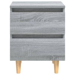Berkfield Home Bed Cabinets with Solid Wood Legs 2 pcs Grey Sonoma 40x35x50 cm - Size: 40 x 35 x 50 cm - thumbnail 3