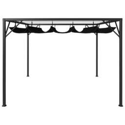 Berkfield Home Suitable Garden Gazebo with Retractable Roof Canopy 3x3 m Anthracite in Black - thumbnail 4