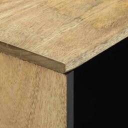Berkfield Home Sideboard ‚Äì 80x33.5x75 cm, Made from Solid Mango Wood in Beige - Size: 80x33.5x75 cm - thumbnail 6