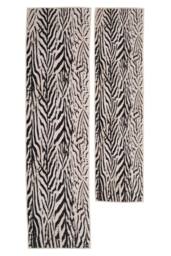 Kukoon Zebra Print Cotton Chenille Rug Black White Machine Washable - Size: 160 cm x 230 cm - thumbnail 9