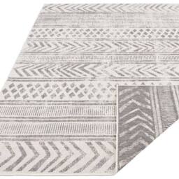 THE RUGS Reversible Geometric Indoor Outdoor Flatweave Rug Polypropylene in Light Grey - Size: 160 cm x 230 cm - thumbnail 1