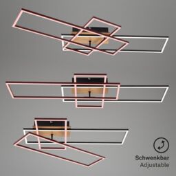 BRILONER Black Wood 2x19W 1x13W CCT LED Ceiling Light - thumbnail 5