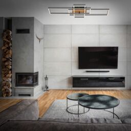 BRILONER Black Wood 2x19W 1x13W CCT LED Ceiling Light - thumbnail 9