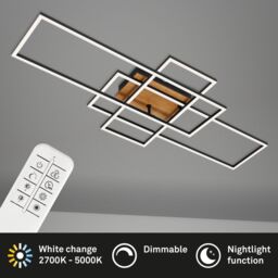 BRILONER Black Wood 2x19W 1x13W CCT LED Ceiling Light - thumbnail 4