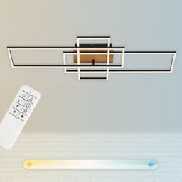 BRILONER Black Wood 2x19W 1x13W CCT LED Ceiling Light - thumbnail 2