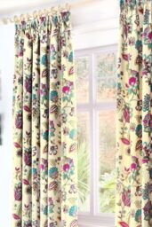 Dreams & Drapes 'Marinelli' Pair of Pencil Pleat Curtains With Tie-Backs in Teal - Size: 168 cm width x 183 cm drop