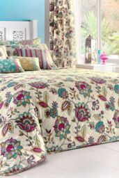 Dreams & Drapes 'Marinelli' Pair of Pencil Pleat Curtains With Tie-Backs in Teal - Size: 168 cm width x 183 cm drop - thumbnail 2