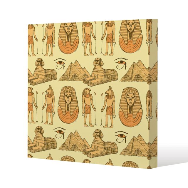Benjamin Tate Design Egyptians & Sphinx (Canvas Print) / 46 x 46 x 4cm in Natural - Size: 46 x 46 x 4 cm - image 1
