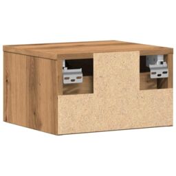 Berkfield Home Wall-mounted Bedside Cabinets 2 pcs Artisan Oak 34x30x20 cm in Brown - Size: 34 x 30 x 20 cm - thumbnail 7