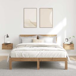 Berkfield Home Wall-mounted Bedside Cabinets 2 pcs Artisan Oak 34x30x20 cm in Brown - Size: 34 x 30 x 20 cm - thumbnail 3