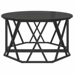 Berkfield Home Black Oak Coffee Table 80x80x42 cm Made of Engineered Wood - Size: 80 x 80 x 42 cm - thumbnail 7