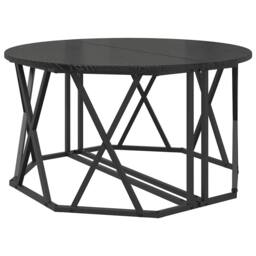 Berkfield Home Black Oak Coffee Table 80x80x42 cm Made of Engineered Wood - Size: 80 x 80 x 42 cm - thumbnail 5