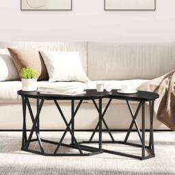 Berkfield Home Black Oak Coffee Table 80x80x42 cm Made of Engineered Wood - Size: 80 x 80 x 42 cm - thumbnail 4