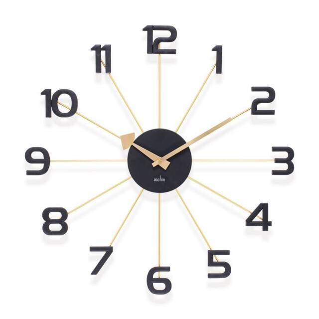 Acctim Astraea Large Wall Clock Quartz Brass Effect Metal Spokes 50cm in Gold - image 1
