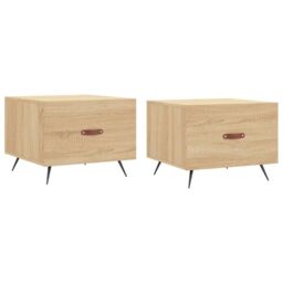 Berkfield Home Coffee Tables 2 pcs Sonoma Oak 50x50x40 cm Engineered Wood in Brown - Size: 50 x 50 x 40 cm - thumbnail 2