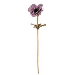 Lemon Pavilion Furniture and Decor Anemone Stem Artificial Flower - Plastic - L10 x W10 x H38 cm - Purple