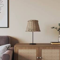 Berkfield Home Lamp Shade Brown √ò15x12 cm Wicker - Size: 15x12 cm