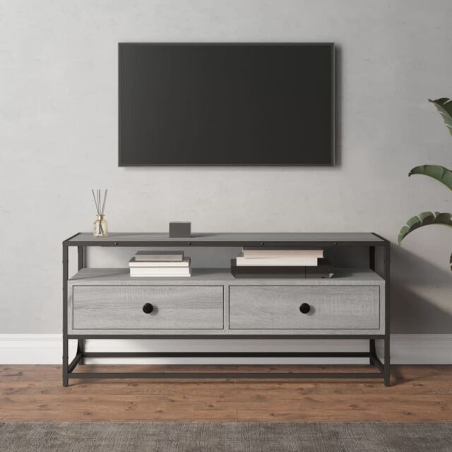 Berkfield Home TV Cabinet Grey Sonoma 100x35x45 cm Engineered Wood - Size: 100 x 35 x 45 cm - image 1