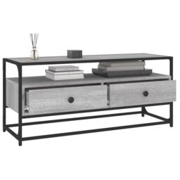 Berkfield Home TV Cabinet Grey Sonoma 100x35x45 cm Engineered Wood - Size: 100 x 35 x 45 cm - thumbnail 4