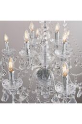 Netlighting Clarence Decorative 12 Light Chandelier Chrome Faceted Droplets in Grey - thumbnail 5