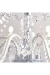 Netlighting Clarence Decorative 12 Light Chandelier Chrome Faceted Droplets in Grey - thumbnail 6