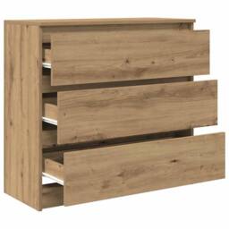 Berkfield Home Sideboard Artisan Oak 80x35x76 cm Engineered Wood in Brown - Size: 80 x 35 x 76 cm - thumbnail 5