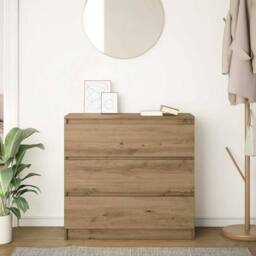 Berkfield Home Sideboard Artisan Oak 80x35x76 cm Engineered Wood in Brown - Size: 80 x 35 x 76 cm - thumbnail 3