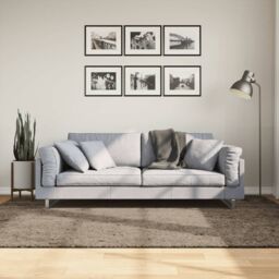 Berkfield Home Rug ISTAN High Pile Shiny Look Grey 160x230 cm - Size: Medium - thumbnail 1