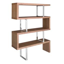 Angel Cerda Walnut & Steel Shelving, 130x35x170 cm in Brown - Size: 130 x 35 x 170 cm - thumbnail 1