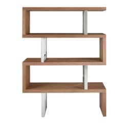 Angel Cerda Walnut & Steel Shelving, 130x35x170 cm in Brown - Size: 130 x 35 x 170 cm - thumbnail 2