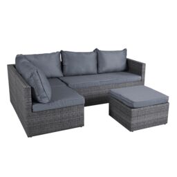 Bravich LTD 6 Seater Rattan Corner Sofa & Footstool Garden Furniture Set in Grey - thumbnail 3