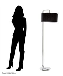 Orsina Leyna Floor Lamp with Black Fabric Shade - thumbnail 3